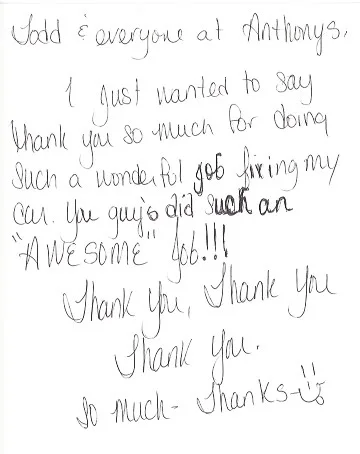 Handwritten testimonial letter 8