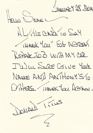 Handwritten testimonial letter 3