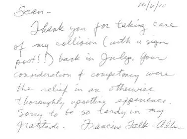 Handwritten testimonial letter 7
