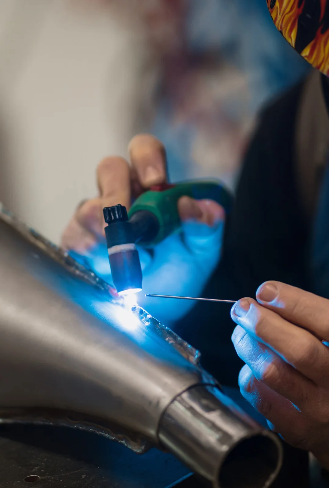 Structural repair specialist in modern workshop
